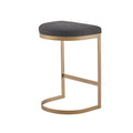 Counter Stool Charcoal Antique Gold Polyester