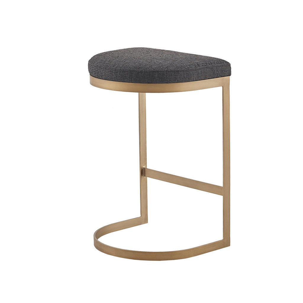 Counter Stool Charcoal Antique Gold Polyester