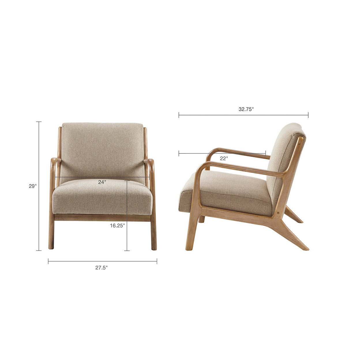 Lounge Chair Taupe Polyester