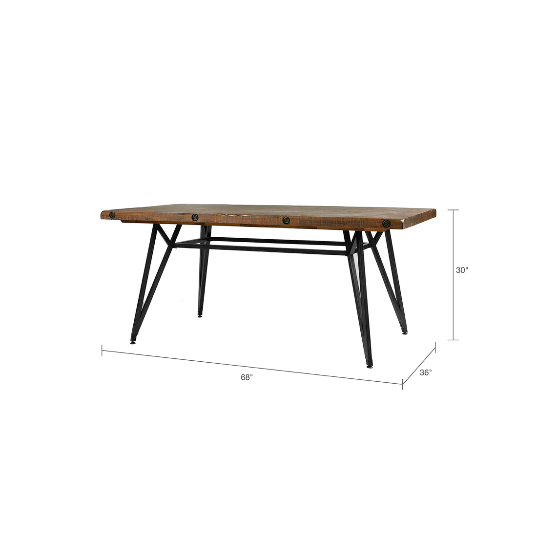 Trestle Dining Gathering Table Reclaimed Brown Gun Metal Wood