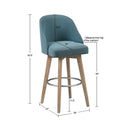 Bar Stool With Swivel Seat Blue Polyester