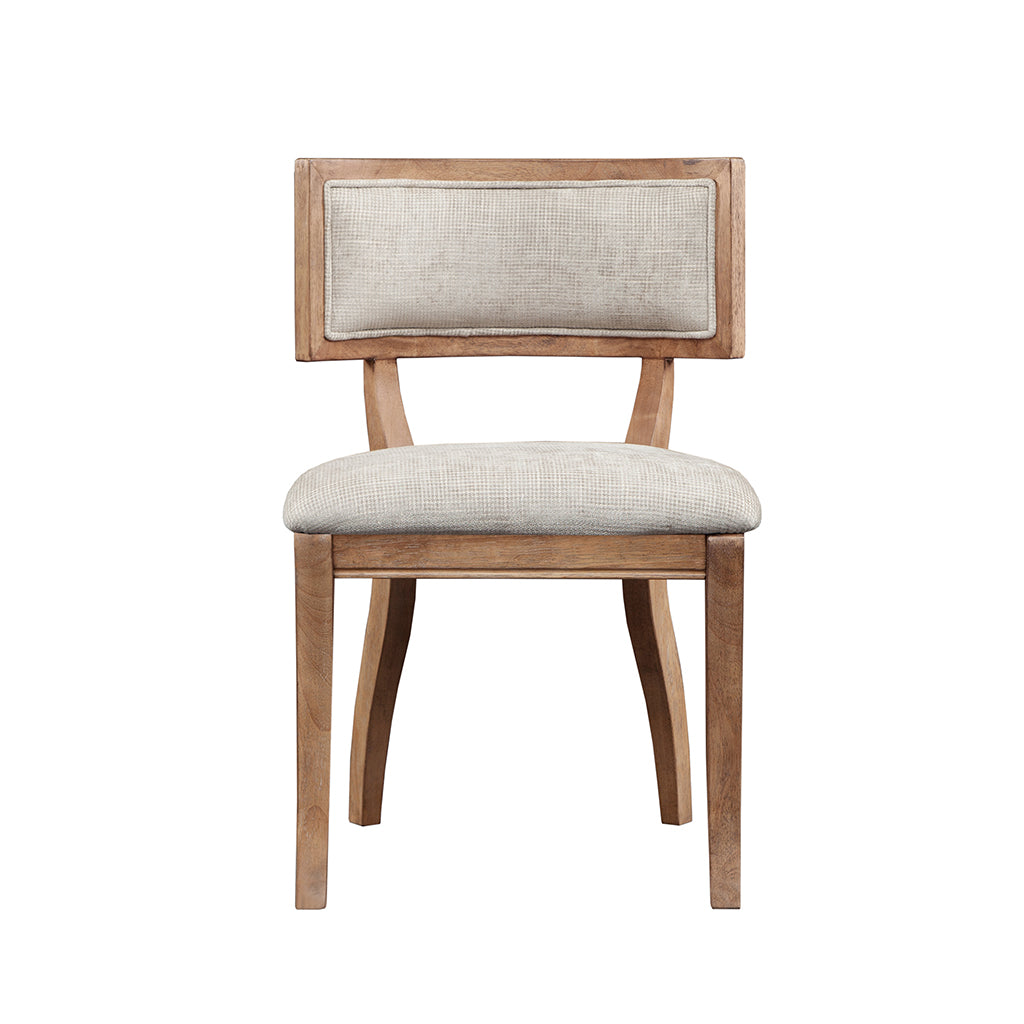 Dining Chair Set Of 2 Beige Light Natural Polyester