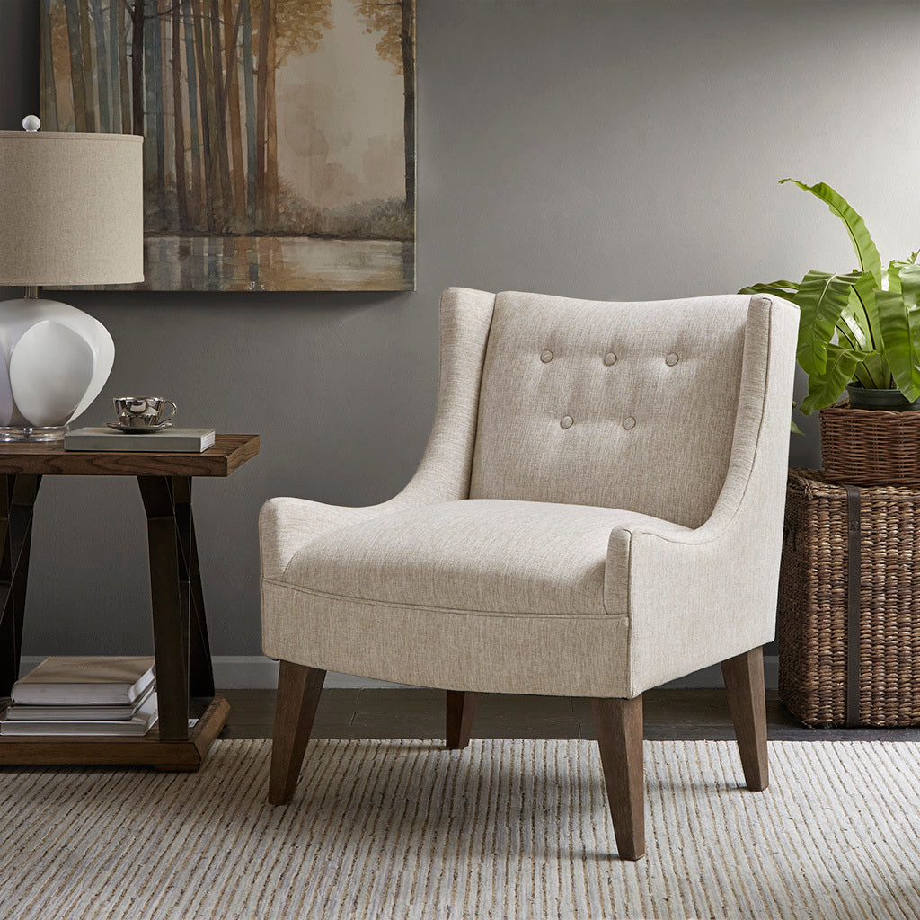 Accent Chair Cream Polyester
