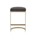 Counter Stool Charcoal Antique Gold Polyester