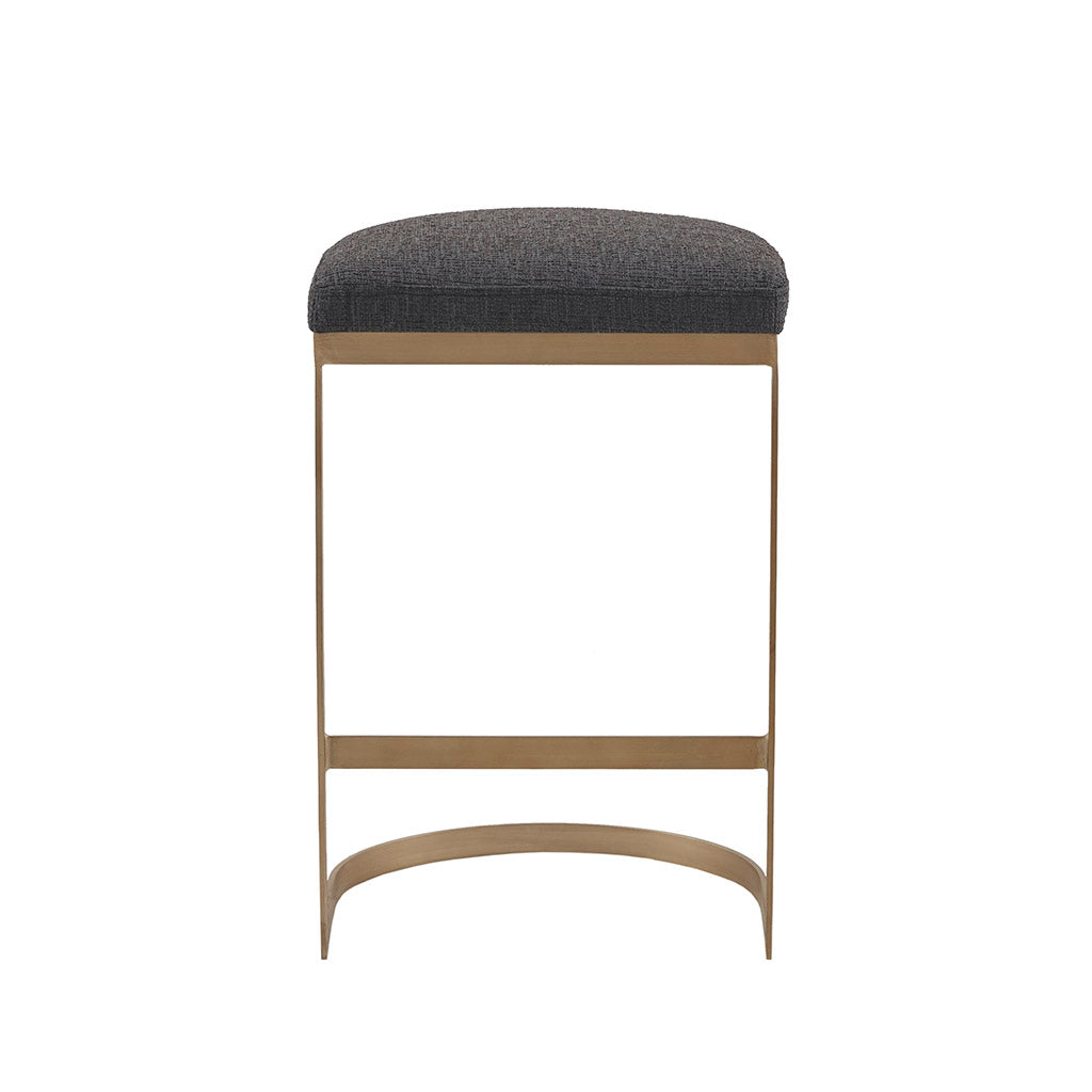 Counter Stool Charcoal Antique Gold Polyester
