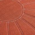 Only Supportbuyer Kelsey Round Pouf Ottoman Orange Solid Wood