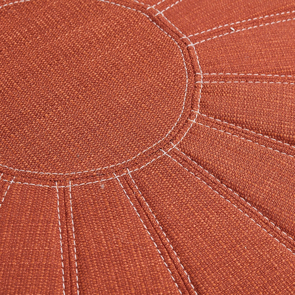 Only Supportbuyer Kelsey Round Pouf Ottoman Orange Solid Wood