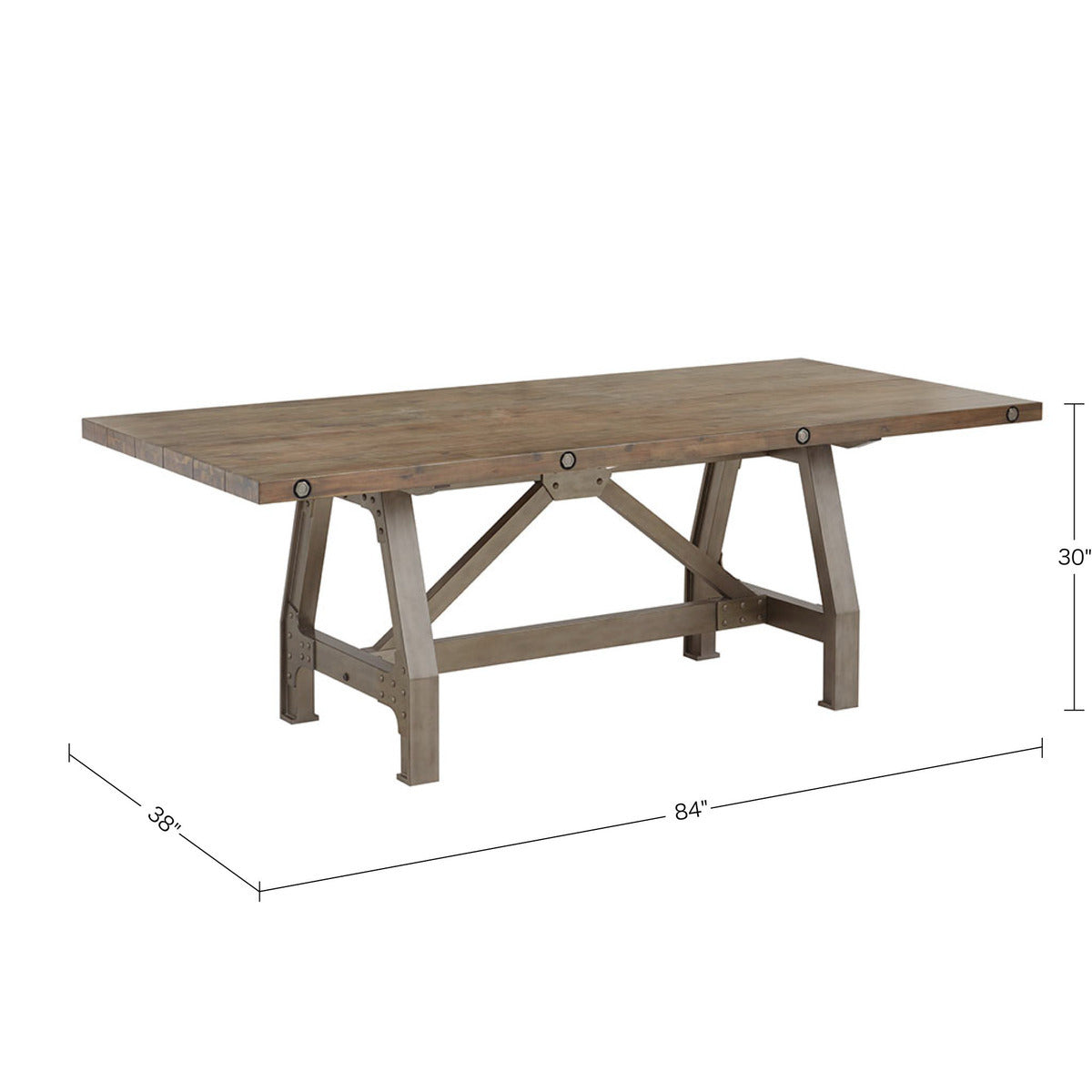 Lancaster Dining Table Grey Silver Wood