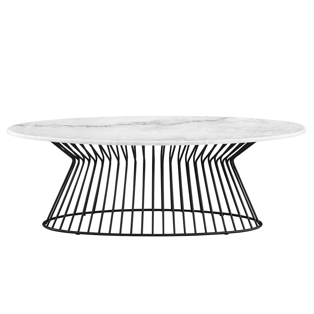 Marbury Coffee Table White Black Marble