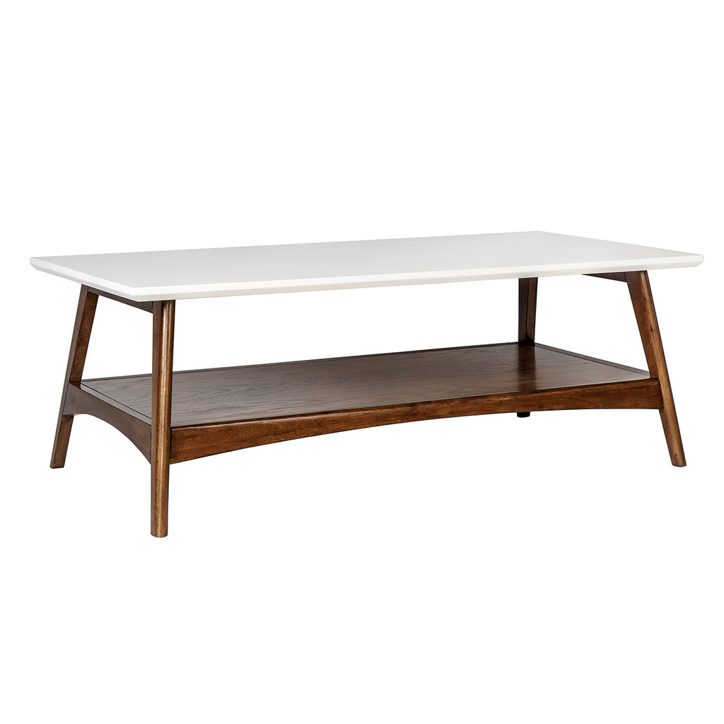 Coffee Table Off White Pecan Wood