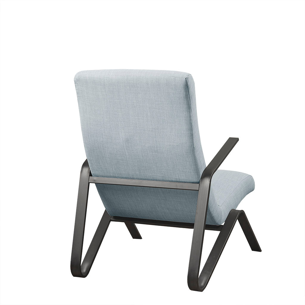 Manhattan Accent Chair Light Blue Wood Metal