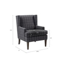 Decker Accent Chair Charcoal Grey Solid Wood