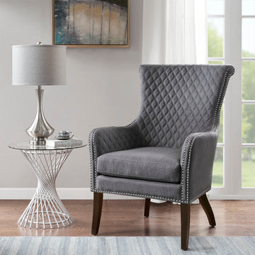 Heston Accent Chair Grey Solid Wood