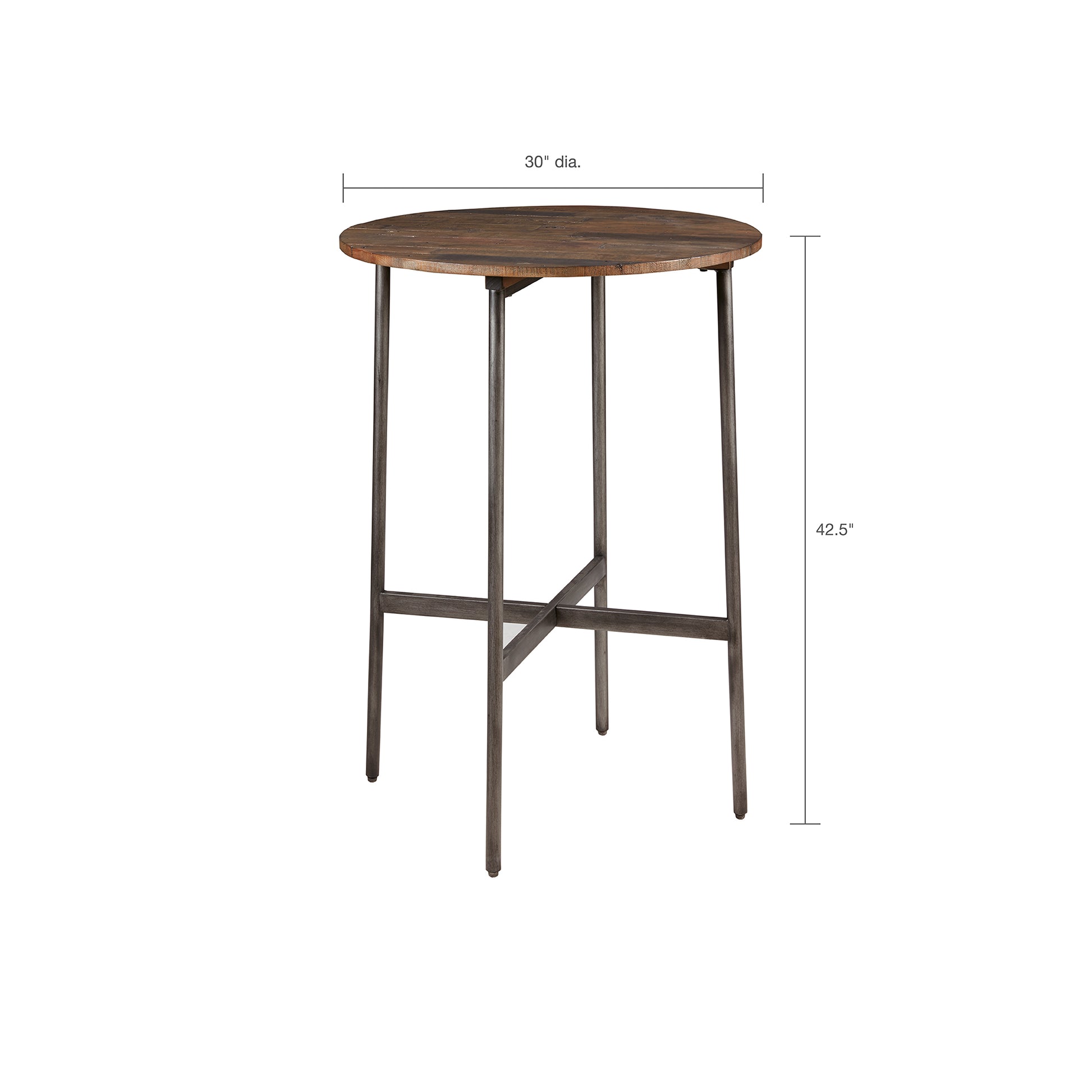 Round Bar Table Light Brown Wood