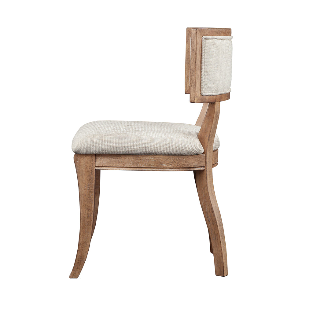 Dining Chair Set Of 2 Beige Light Natural Polyester