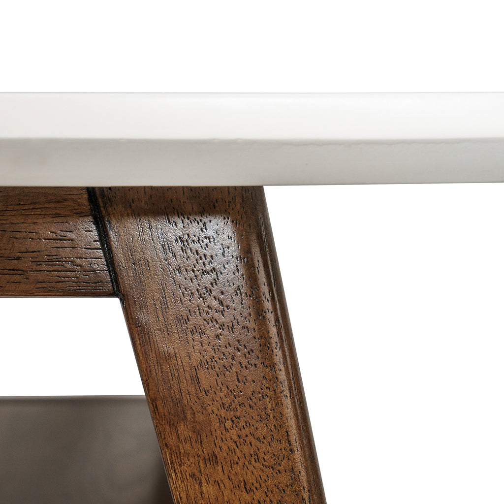 Coffee Table Off White Pecan Wood