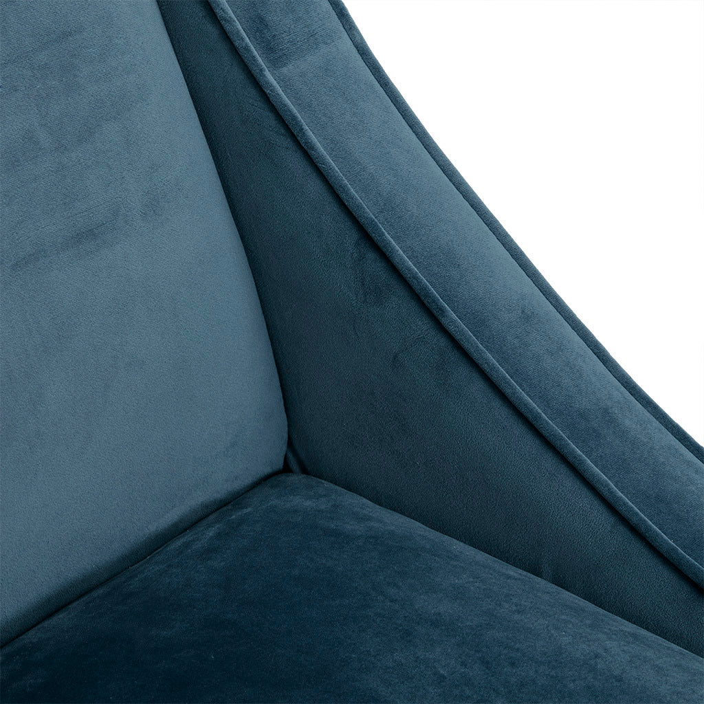 44" Settee,Polyester Fabric Rich Upholstery Modern Style For Living Room,Blue Blue Solid Wood