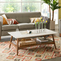 Coffee Table Off White Pecan Wood