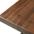 Trestle Dining Gathering Table Reclaimed Brown Gun Metal Wood