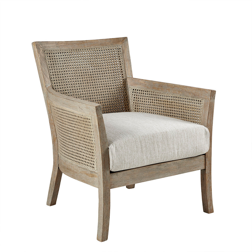 Cane Armchair Cream Reclaimed Natural Polyester