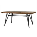 Trestle Dining Gathering Table Reclaimed Brown Gun Metal Wood