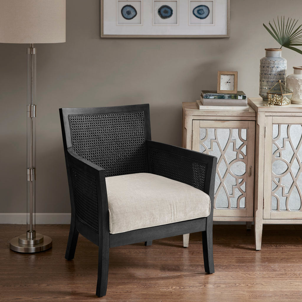 Accent Chair Black Polyester
