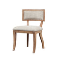 Dining Chair Set Of 2 Beige Light Natural Polyester