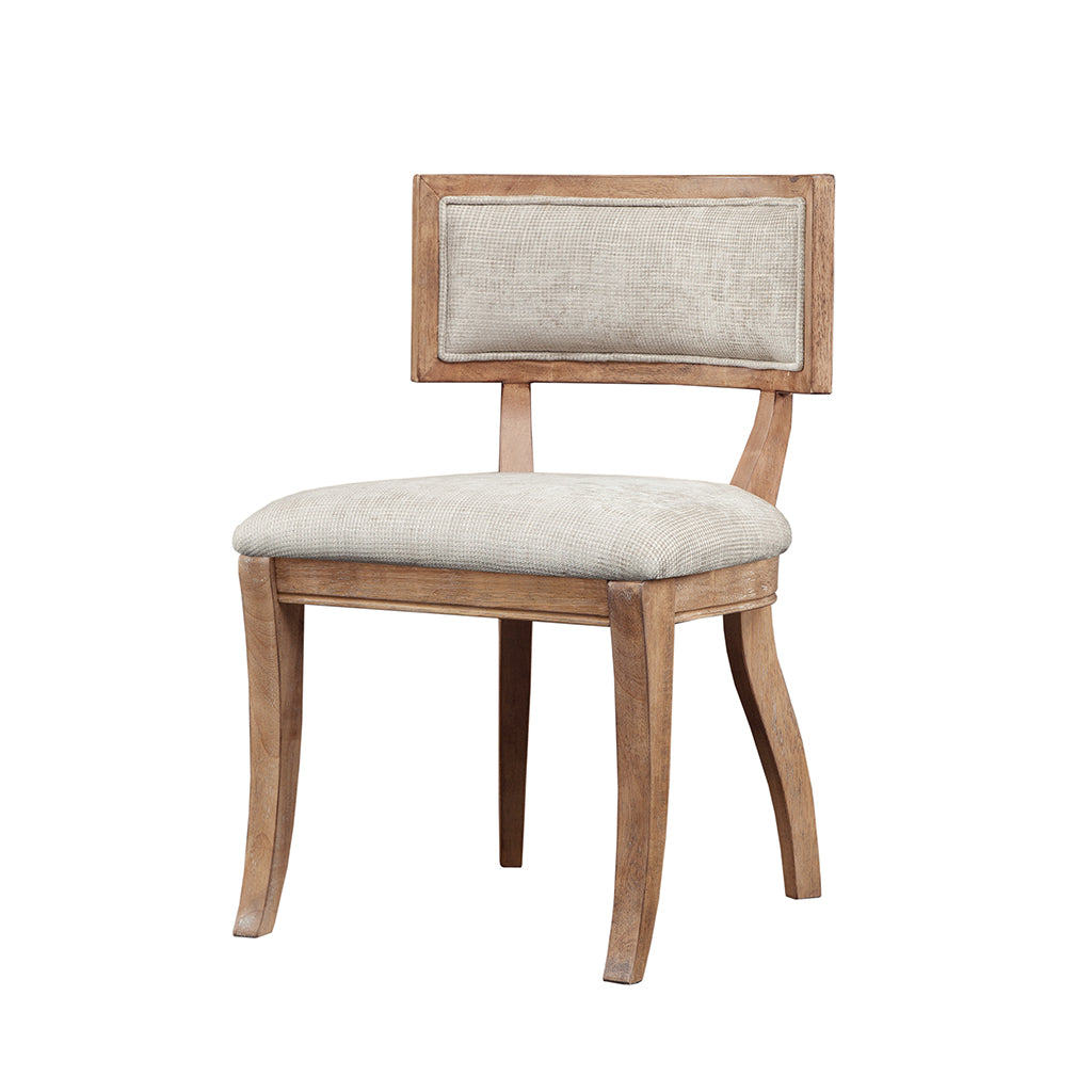 Dining Chair Set Of 2 Beige Light Natural Polyester