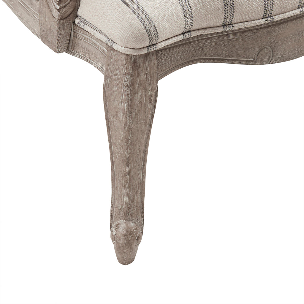 Camel Back Exposed Wood Chair Natural Polyester