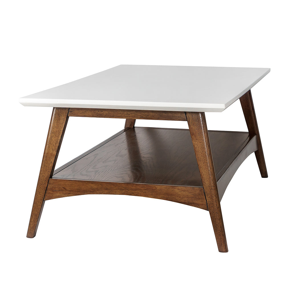 Coffee Table Off White Pecan Wood