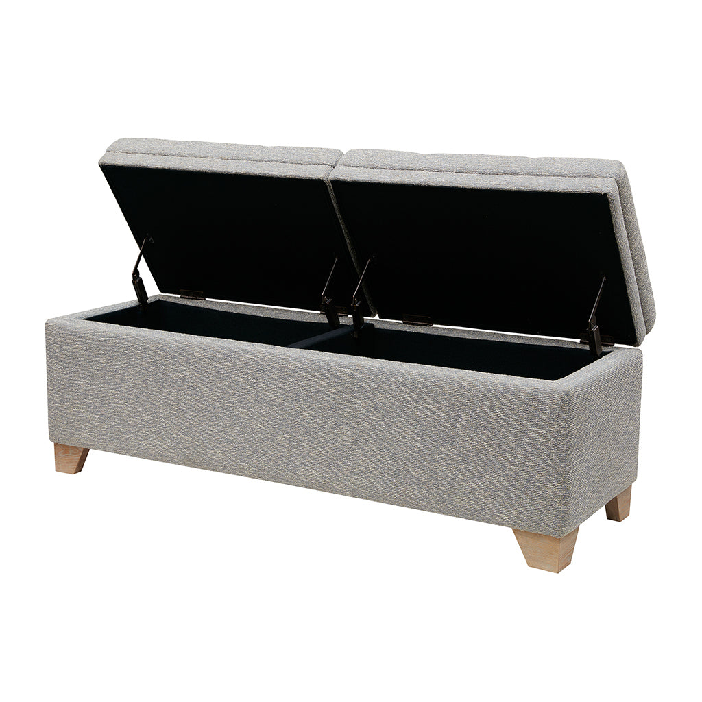 Soft Close Storage Bench Grey Multi Polyester