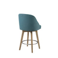 Bar Stool With Swivel Seat Blue Polyester