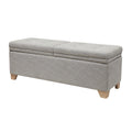 Soft Close Storage Bench Grey Multi Polyester