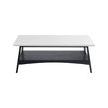 Coffee Table Off White Black Wood