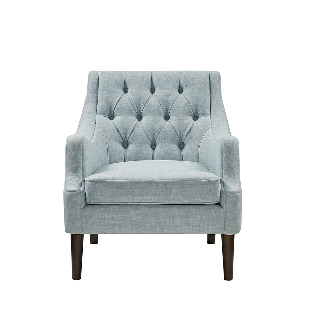 Button Tufted Accent Chair Dusty Blue Polyester