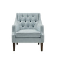 Button Tufted Accent Chair Dusty Blue Polyester