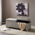 Soft Close Storage Bench Grey Multi Polyester