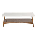 Coffee Table Off White Pecan Wood