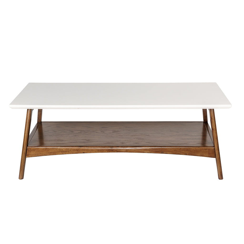 Coffee Table Off White Pecan Wood