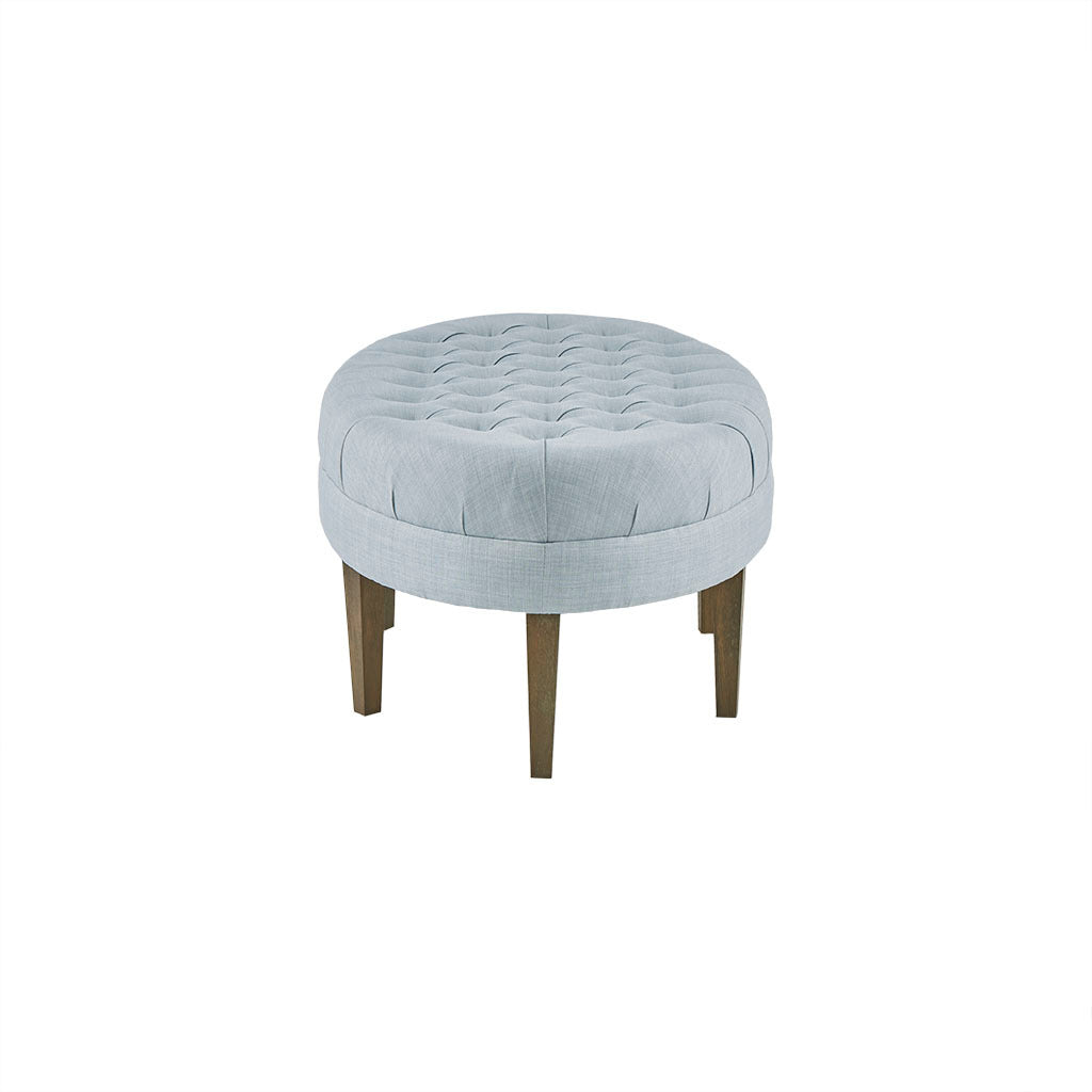 Surfboard Tufted Ottoman Dusty Blue Polyester
