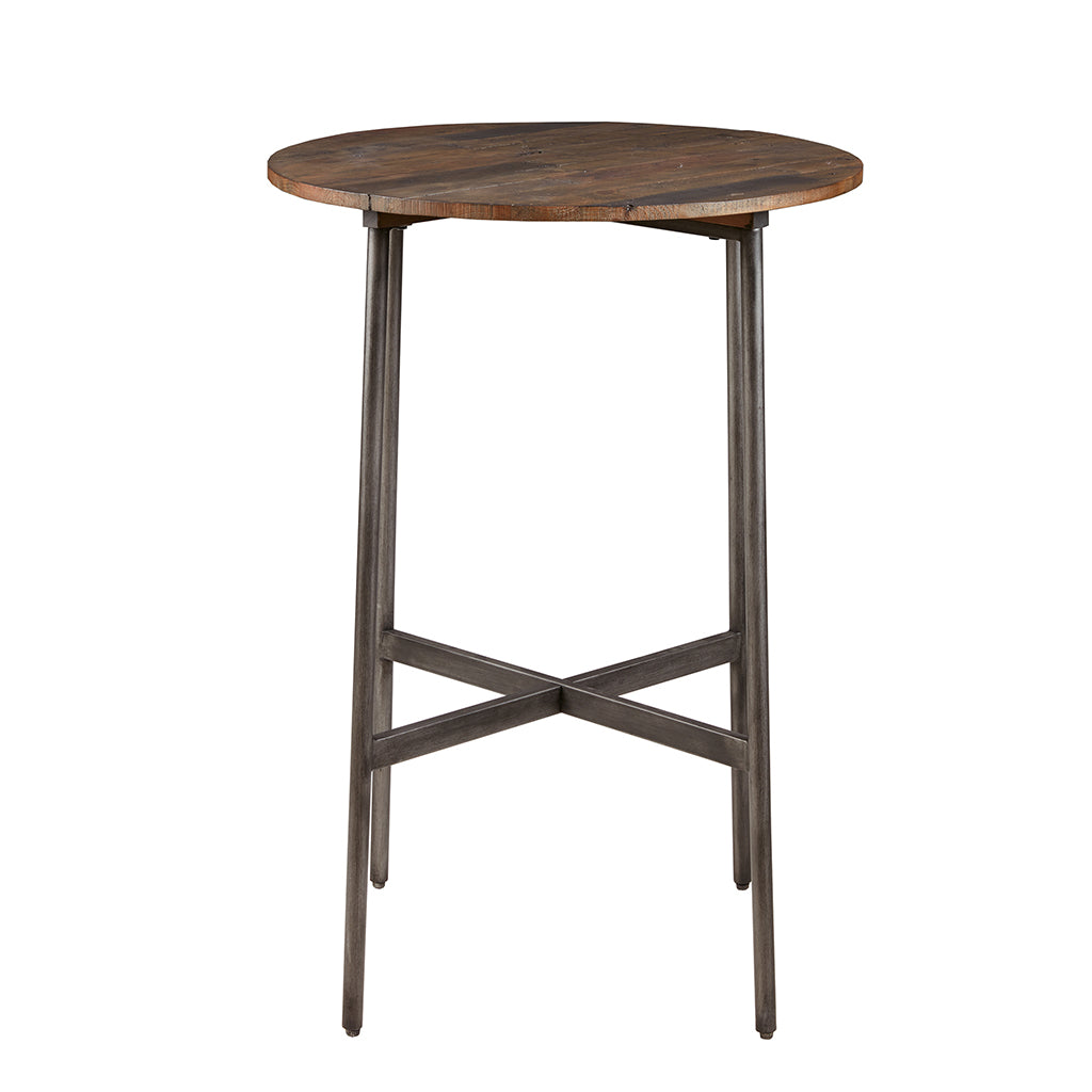 Round Bar Table Light Brown Wood