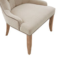 Button Tufted Captain Accent Chair Cream Polyester