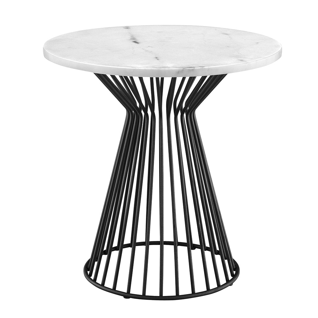 Marbury Side Table White Black Marble