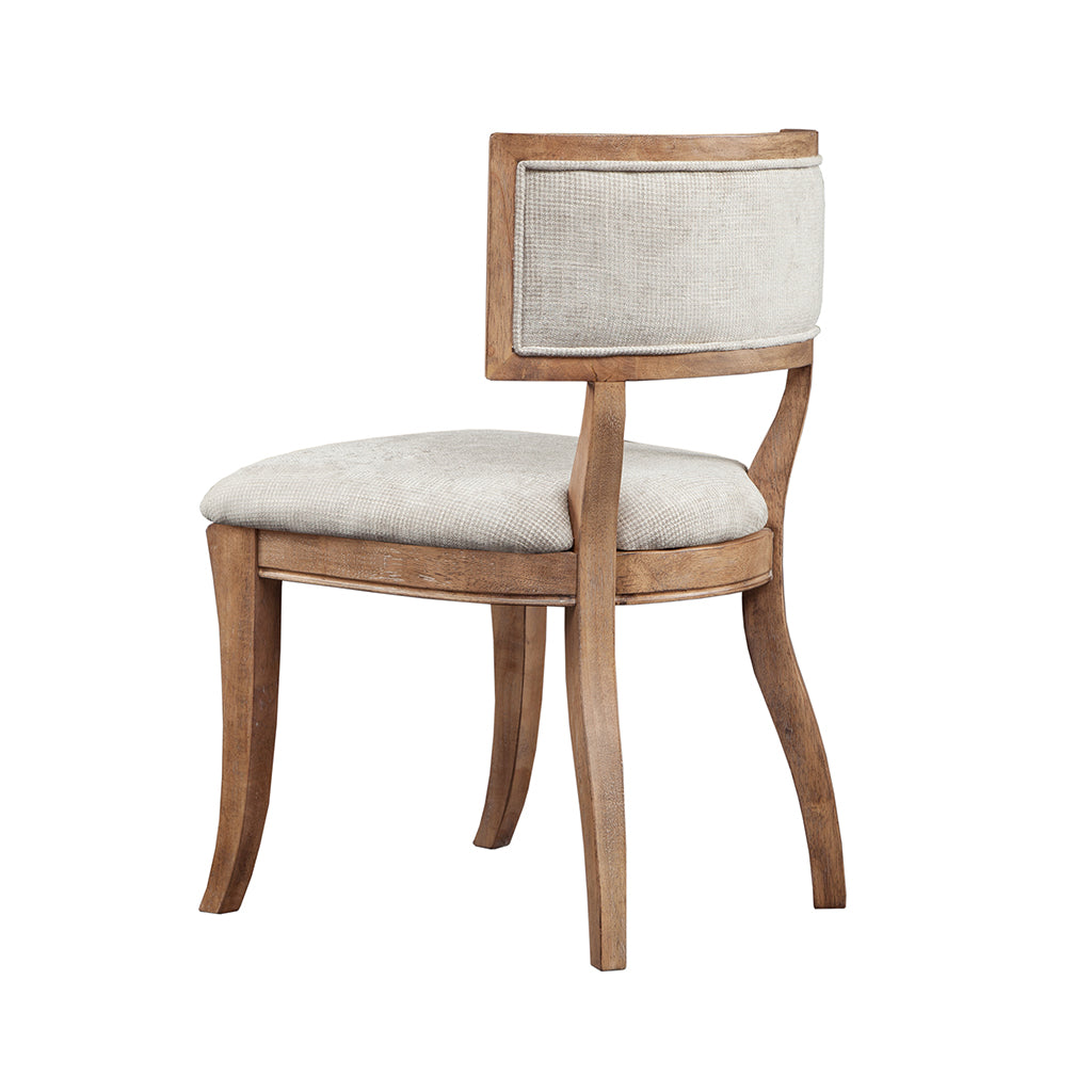 Dining Chair Set Of 2 Beige Light Natural Polyester