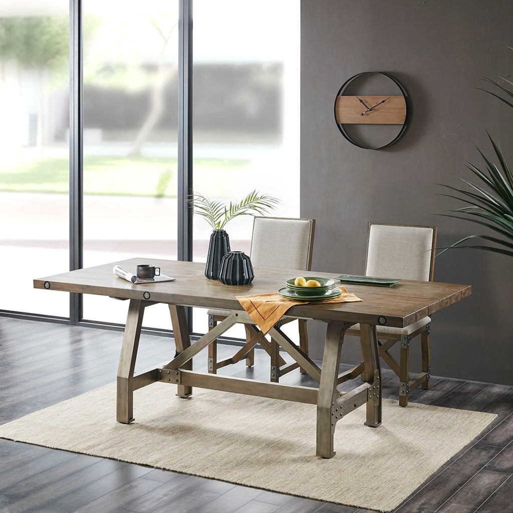 Lancaster Dining Table Grey Silver Wood