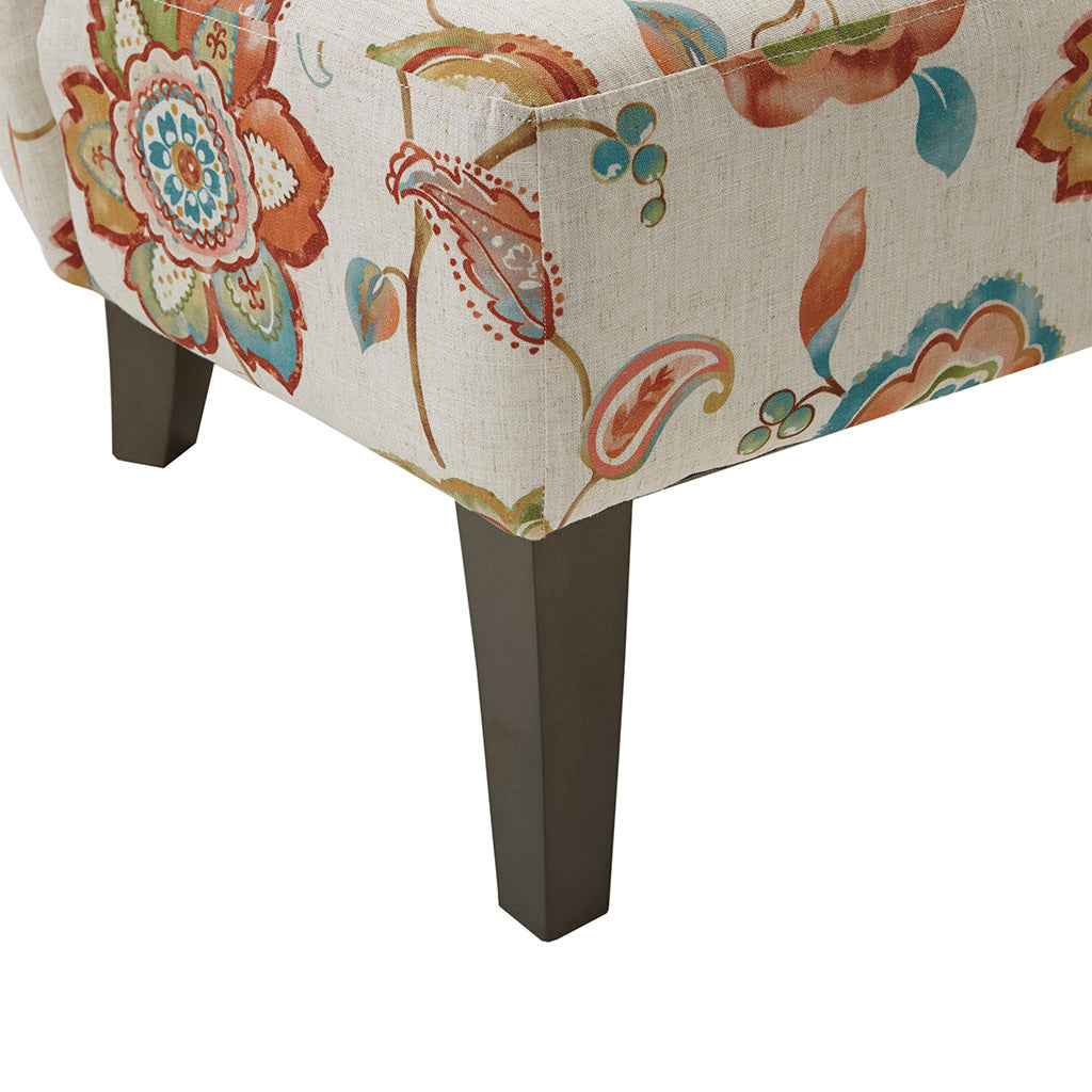 Accent Chair Orange Multi Polyester