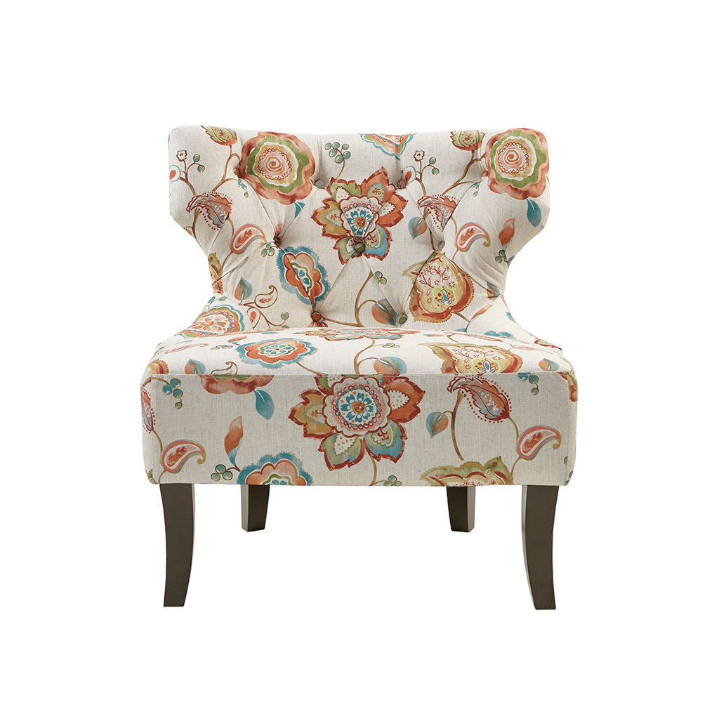 Accent Chair Orange Multi Polyester