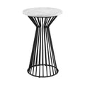 Marbury Pedestal White Black Wood