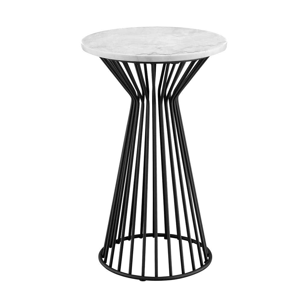 Marbury Pedestal White Black Wood