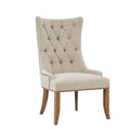Button Tufted Captain Accent Chair Cream Polyester